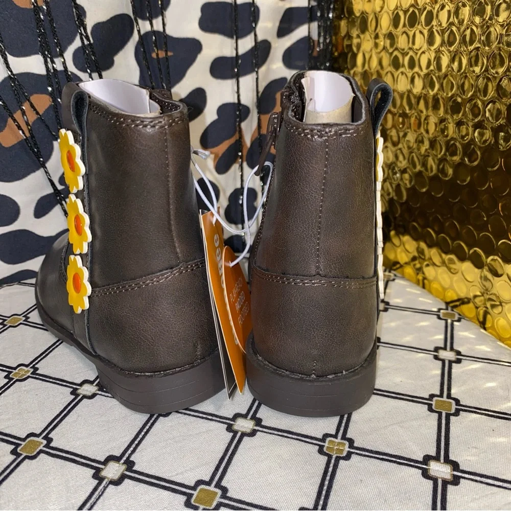 GYMBOREE GIRLS SUNFLOWER BROWN BOOTS